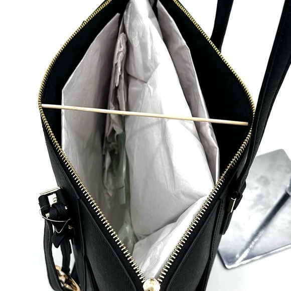 Michael Kors Large Charlotte Tote Bag & Large Double Zip Wallet Black (NWT) - Picture 8 of 13